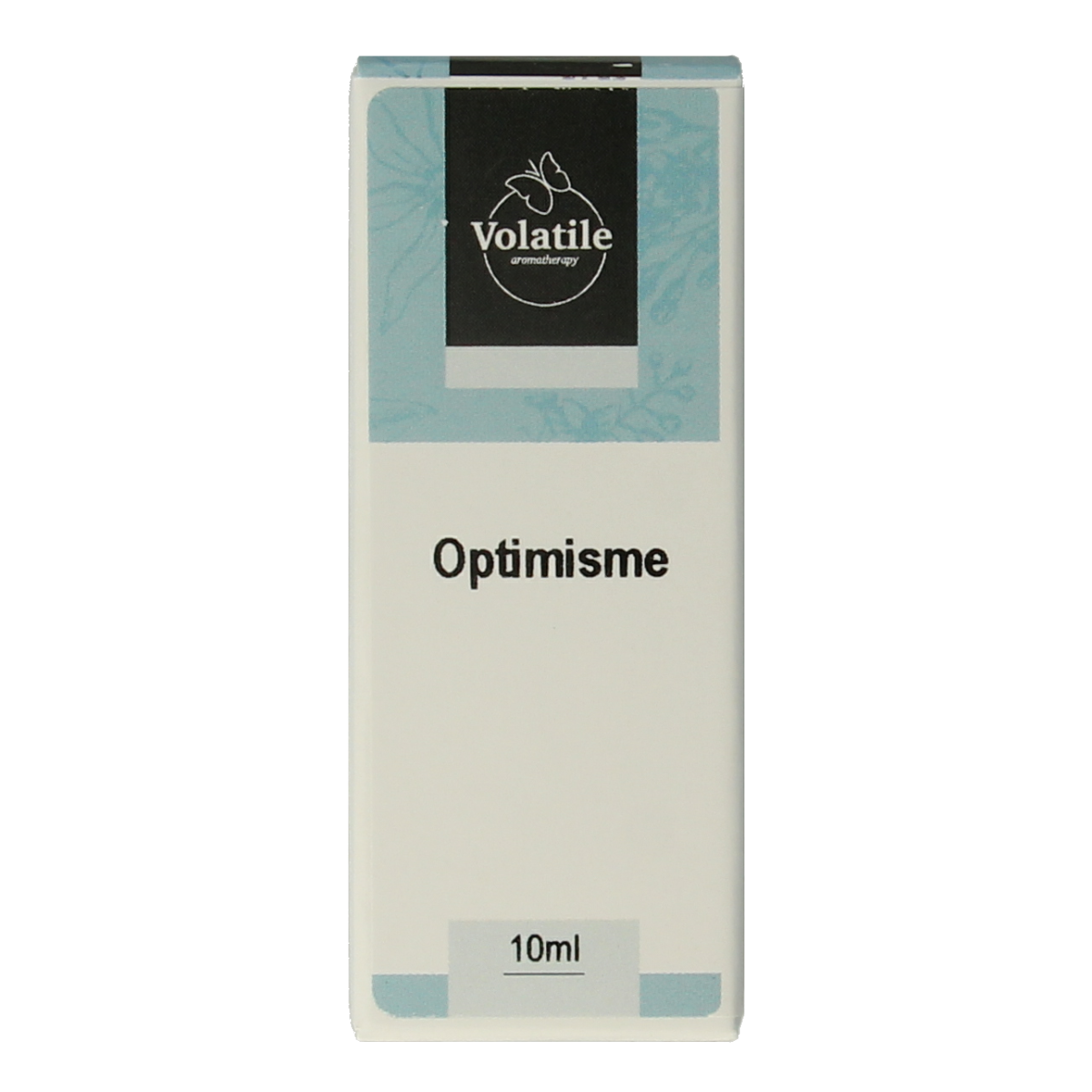 Volatile Optimisme essential oil bottle, 10ml, from Volatile, with a clear label and amber glass bottle.