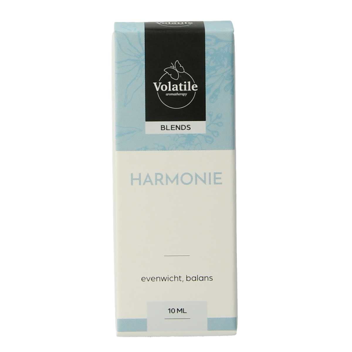 Volatile Harmonie 10ml essential oil bottle, natural etherische oliën product with clear label and amber glass container.