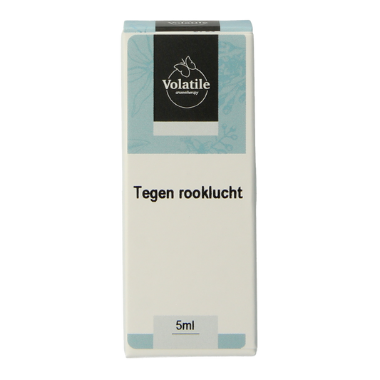 Volatile Tegen rooklucht essential oil in 5ml bottle, natural etherische olie for air purification and freshening.
