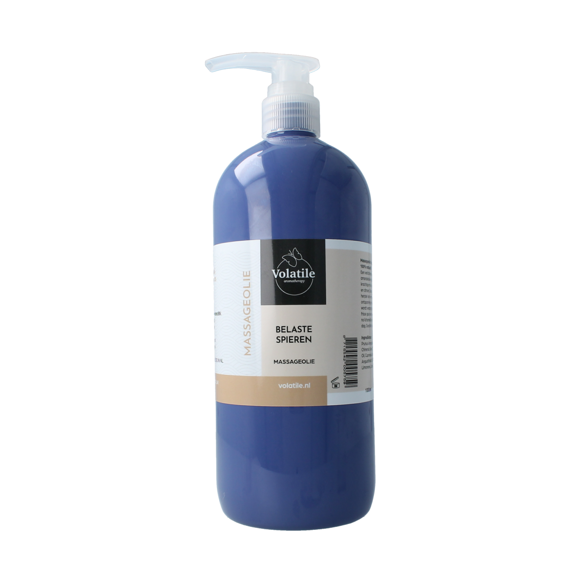 Volatile massage oil for muscle relief in a 1-liter bottle, ideal for body care and relaxation.