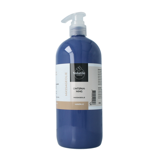 Volatile ontspannende massageolie met lavendel en geranium, 1 liter, lichaamsverzorging met natuurlijke ingrediënten.
