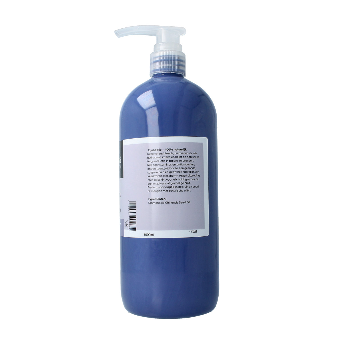 Volatile Jojoba basisolie 1 liter bottle, natural jojoba oil for skincare, in a clear plastic container.