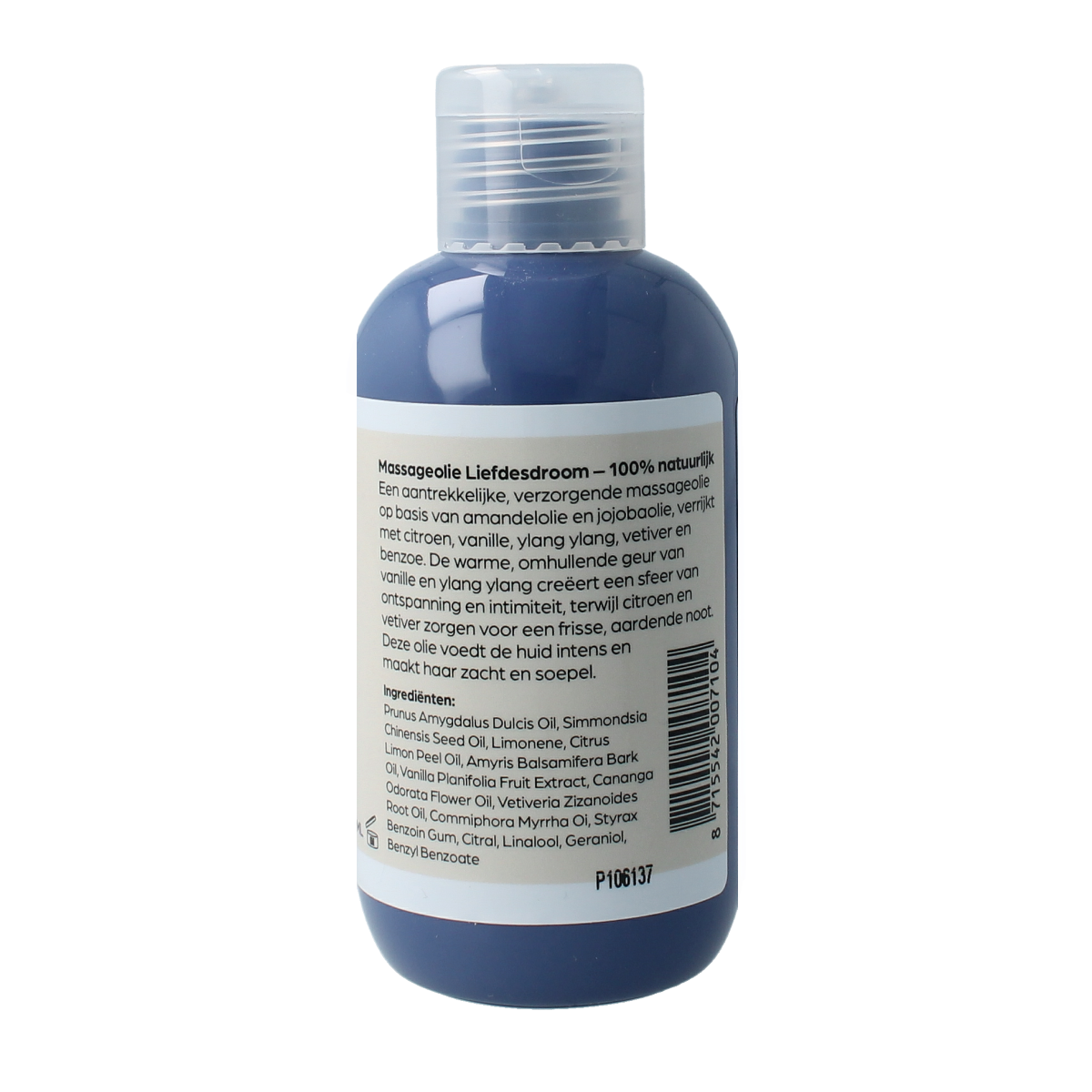 Volatile Liefdesdroom massageolie in 100ml bottle, body care product with a sleek design and vibrant label.