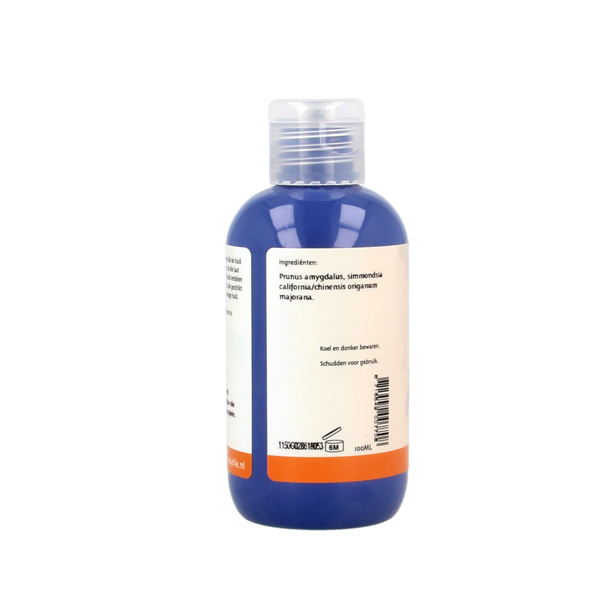 Volatile massage oil for neck and shoulders, 100ml, in a clear bottle with label, used for soothing body care and relaxation.