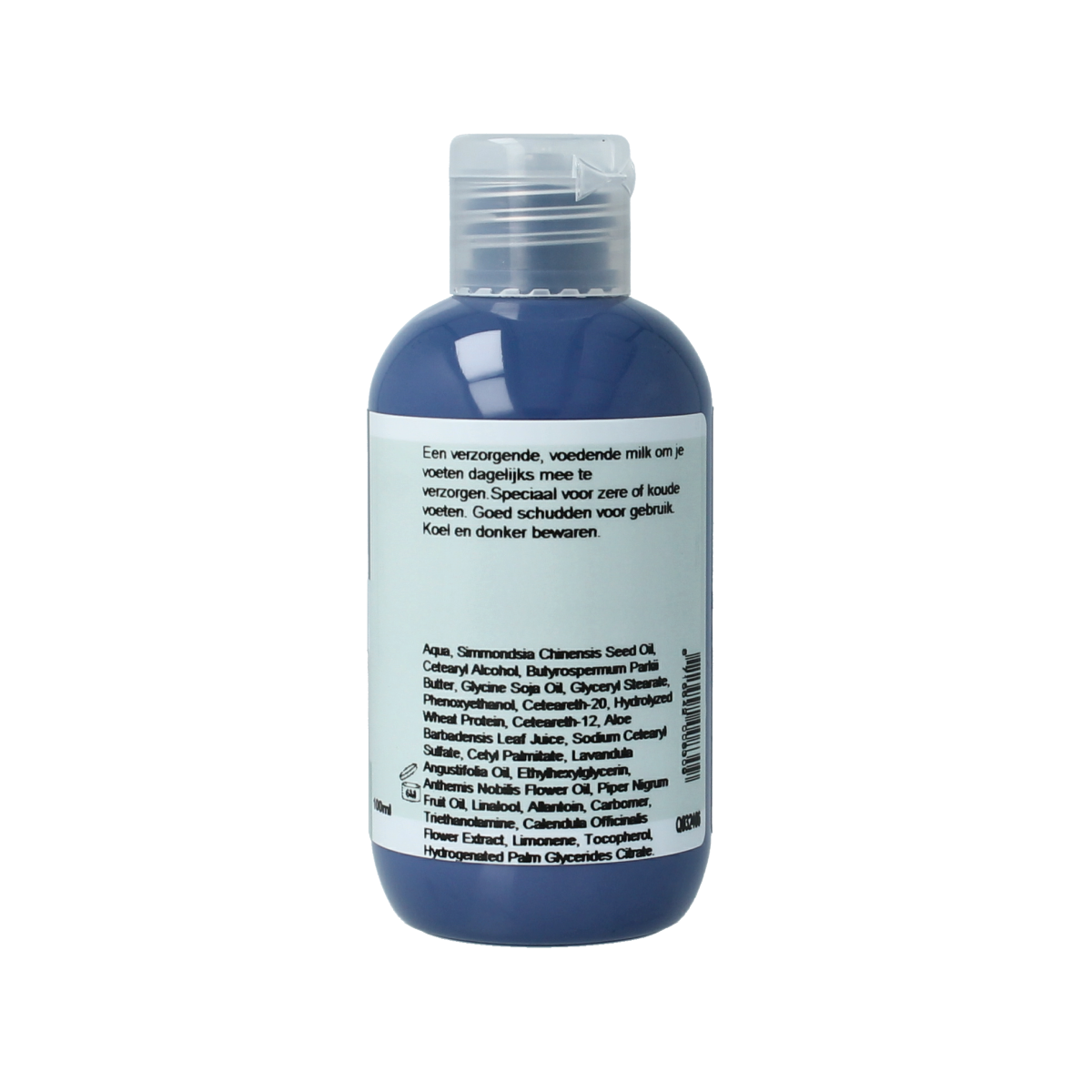 Volatile Voetlotion for cold feet, 100ml, soothing foot care lotion shown in a clear bottle with a white cap.