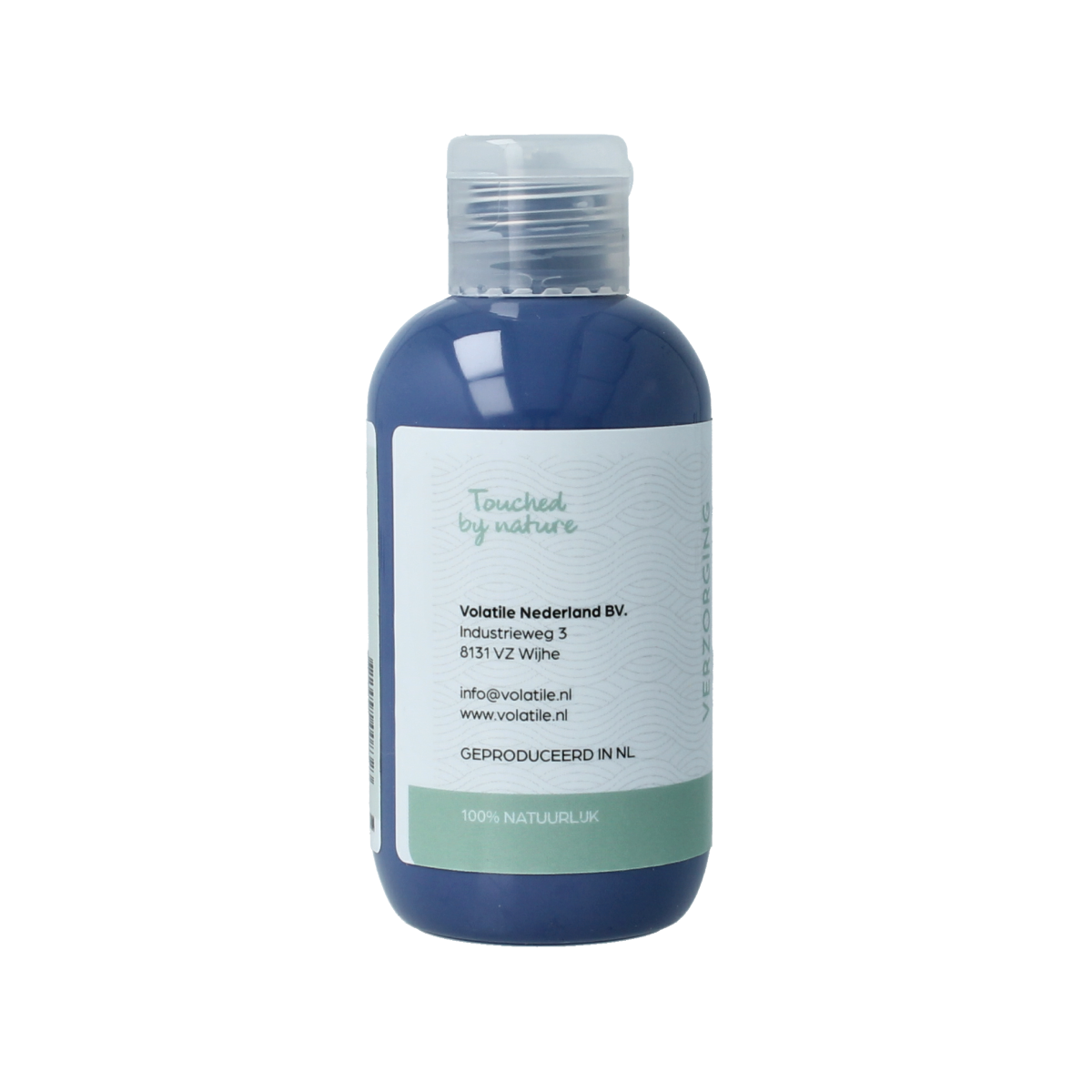 Volatile Voetlotion tussen de tenen in een 100ml fles, geschikt voor voetverzorging, zichtbaar in de afbeelding.