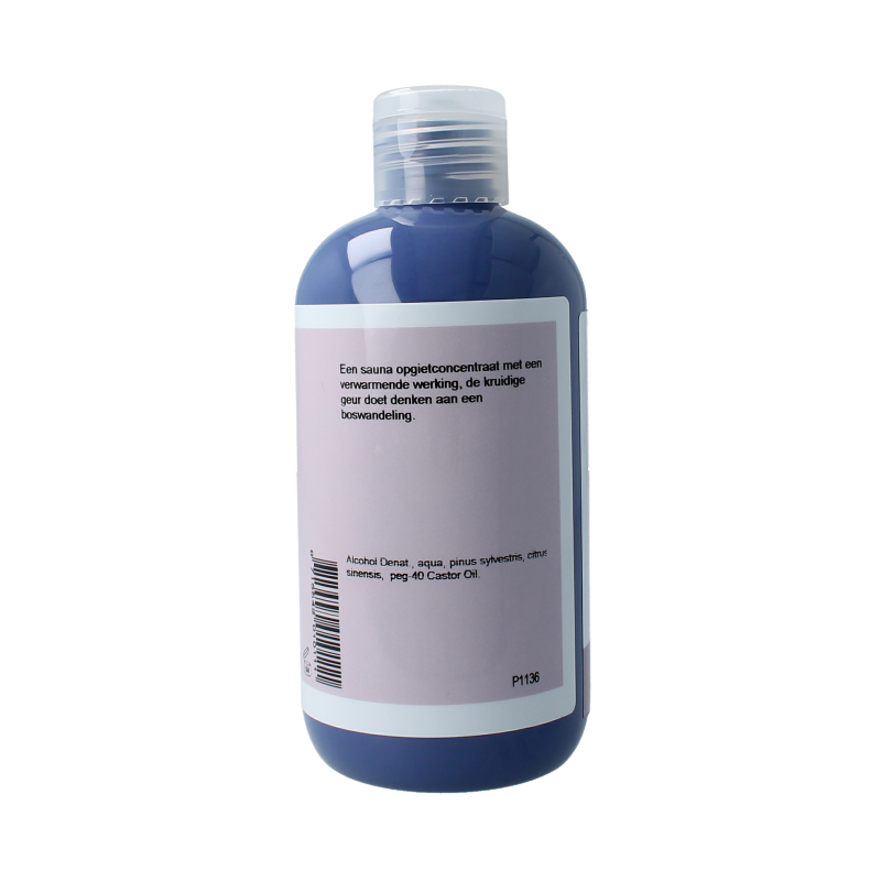Volatile Malmo sauna opgietconcentraat 250ml bottle of aromatic essential oil for sauna use, with a clear label and cap.