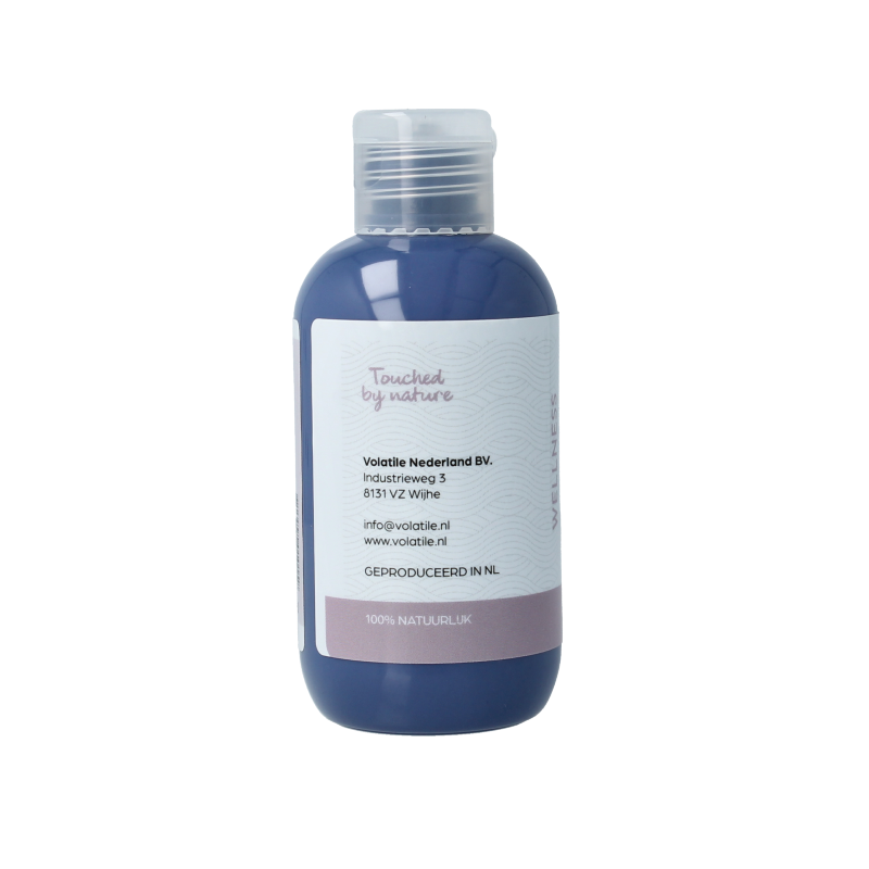 Volatile Stockholm sauna opgietconcentraat 100ml, aromatic essential oil for sauna steam, in a clear glass bottle with label.
