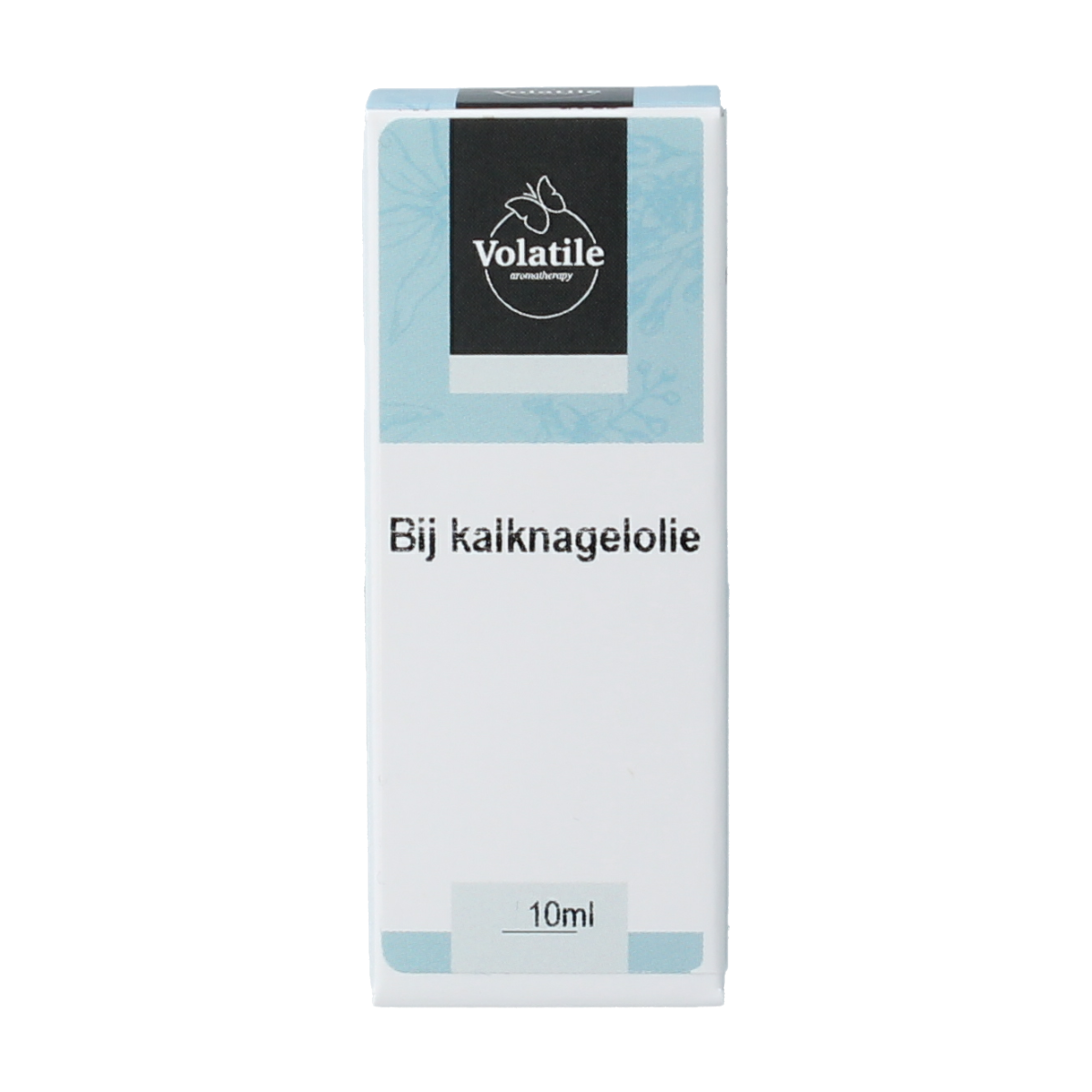 Volatile Nagelolie 10ml for foot care, featuring a clear bottle with a black cap and a label displaying product details.