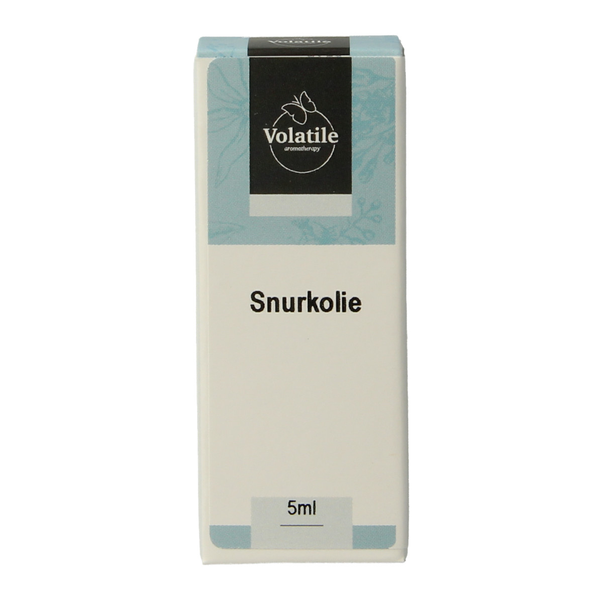 Volatile Snurkolie 5ml, aromatic essential oil bottle from Volatile, with clear glass container and white label.