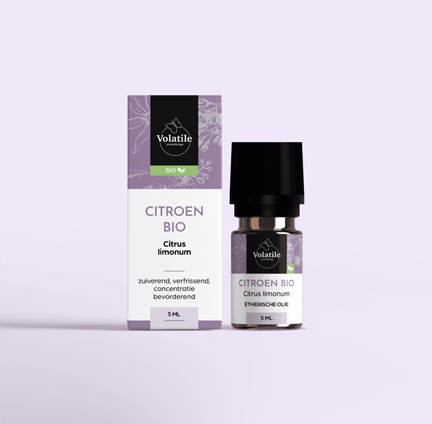 Volatile Citroen bio essential oil in 5ml bottle, natural citrus scent, organic etherische oliën by Volatile.