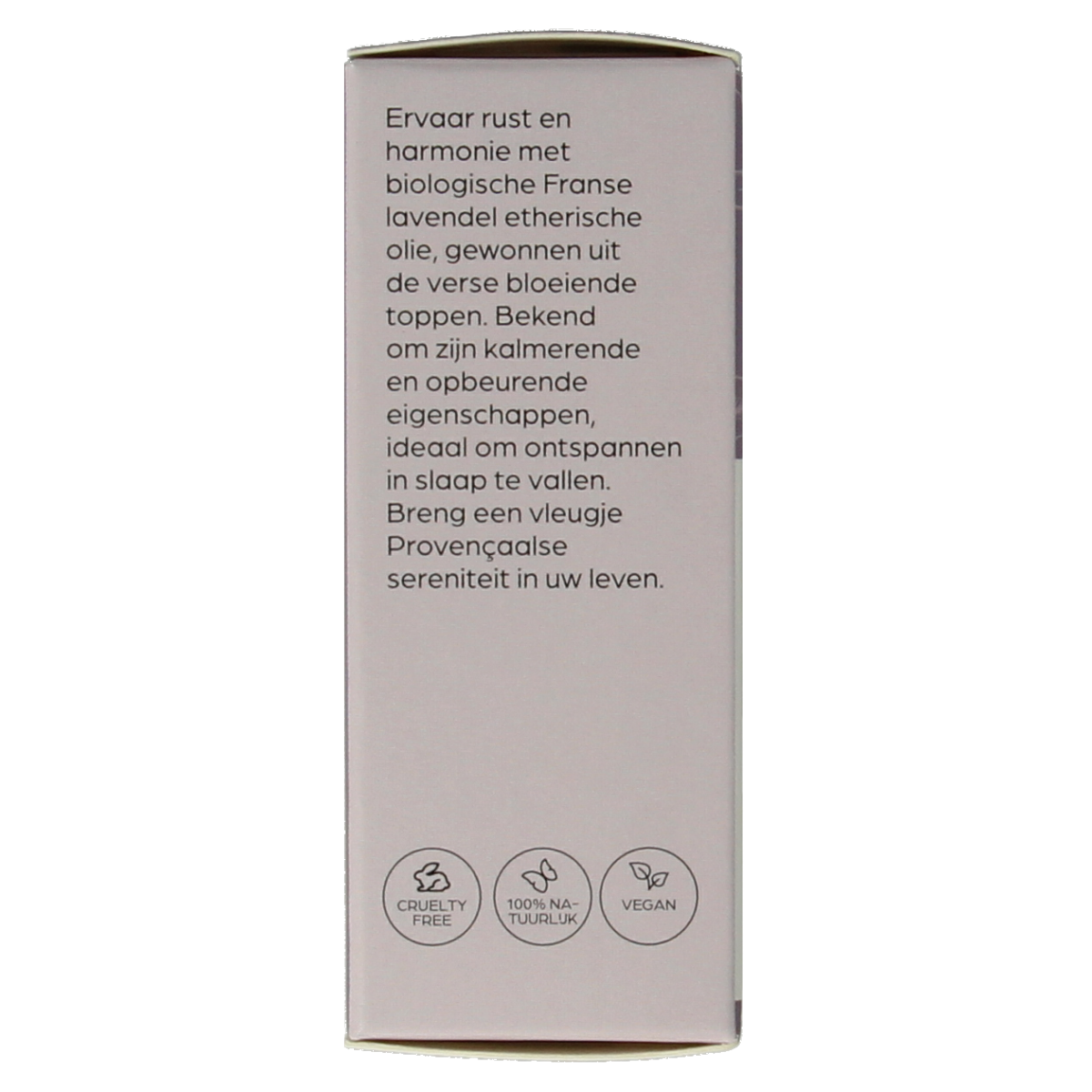 Volatile Lavendel bio essential oil bottle, 5ml, with lavender flower and oil droplet on label, natural and aromatic product.