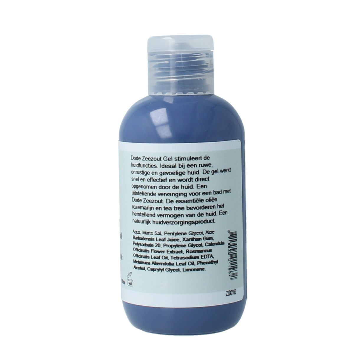 Volatile Dode Zeezout Gel in 100ml bottle, a body care product with salt-based formula, shown in a clear container.