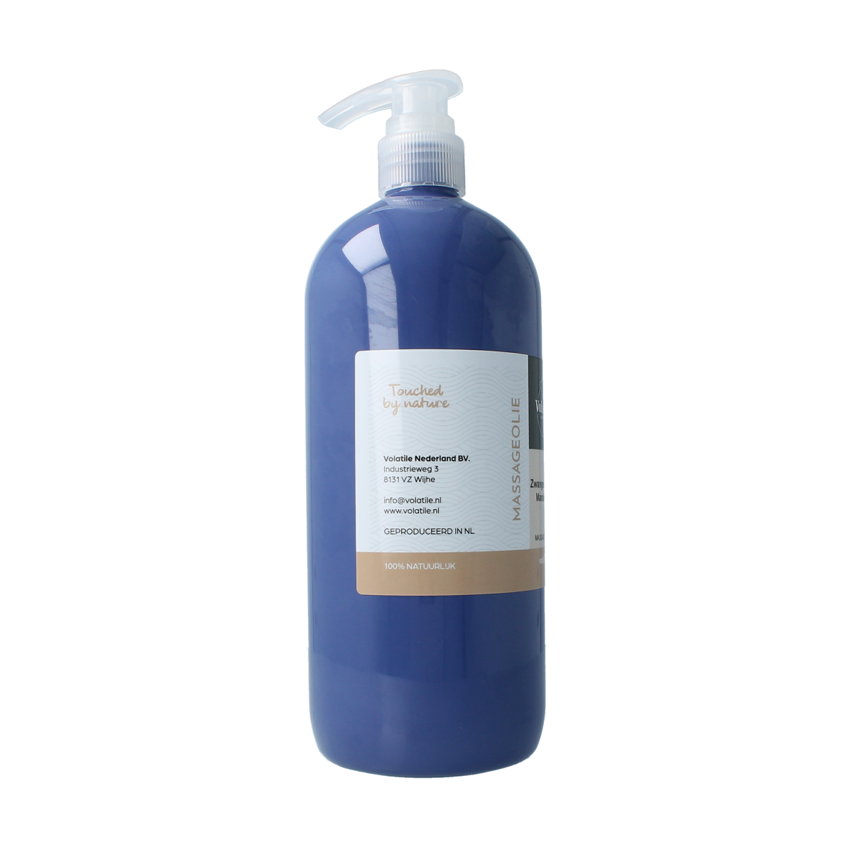 Volatile massage oil with mandarin scent in a 1-liter bottle, suitable for pregnancy body care, natural and soothing.