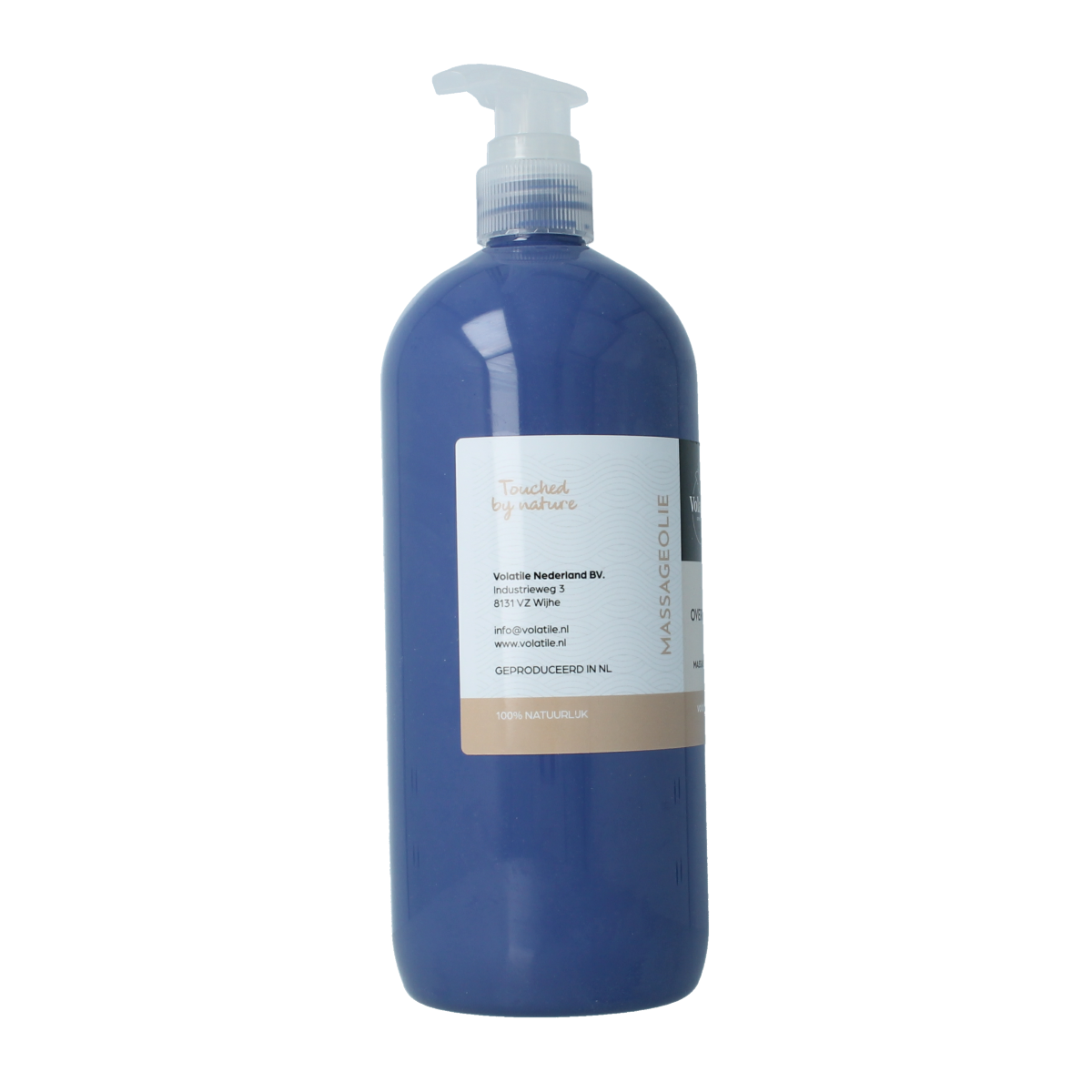 Volatile massage oil overgift in 1-liter bottle, natural body care product with soothing properties, branded by Volatile.