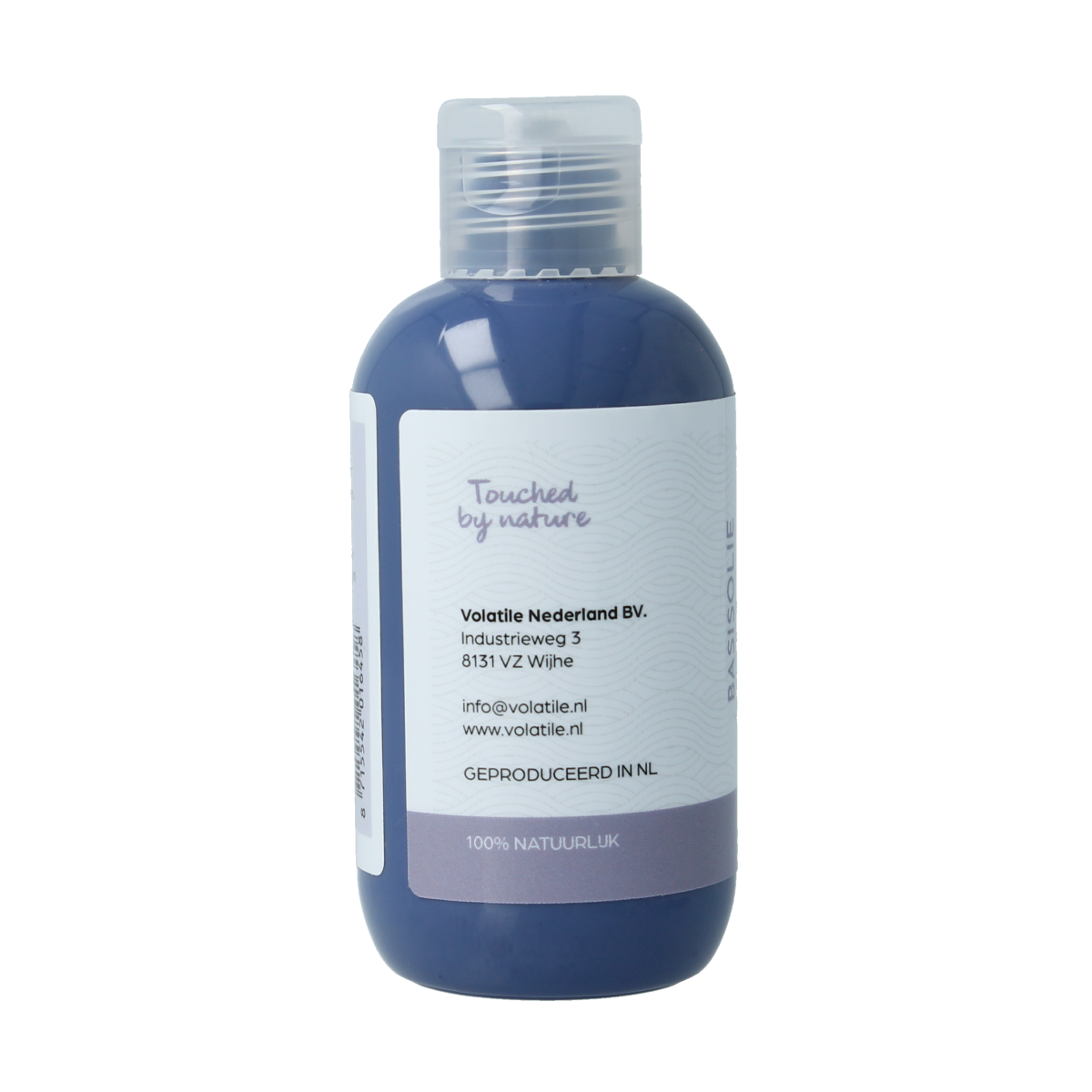 Volatile Druivenpitolie body care bottle, 100ml, featuring a clear container with a white cap and label.