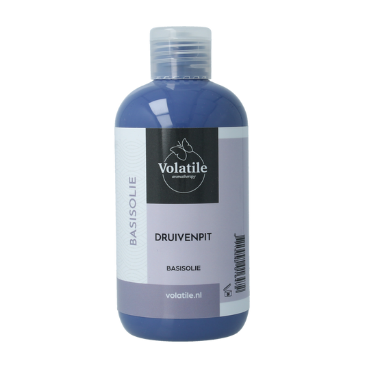 Volatile Druivenpitolie body care bottle, 250ml, natural grape seed oil for skin hydration and nourishment.