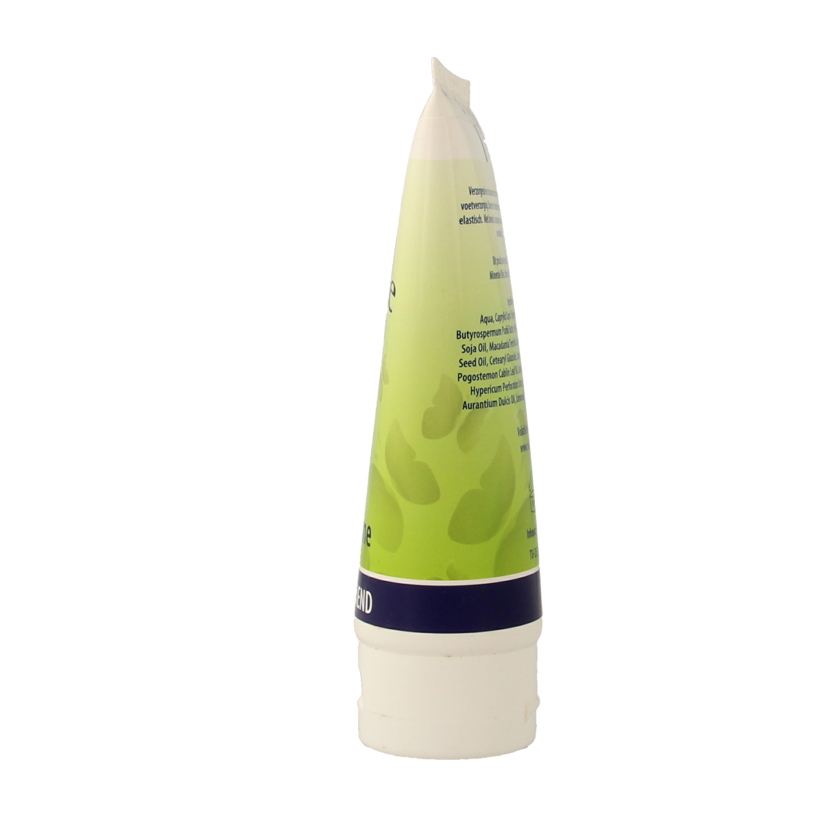 Volatile ontspannende voetverzorgingscrème in 100ml tube, showing the product packaging and branding.