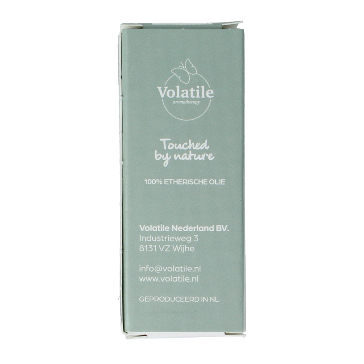 Volatile Zirbe essential oil bottle, 5ml, from Volatile, with a close-up view of the amber glass container and label.
