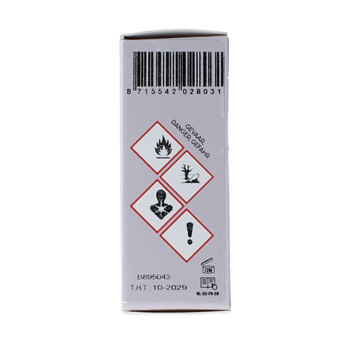 Volatile bio terpentijn etherische olie in 10ml bottle, natural essential oil with amber liquid, for aromatic use.