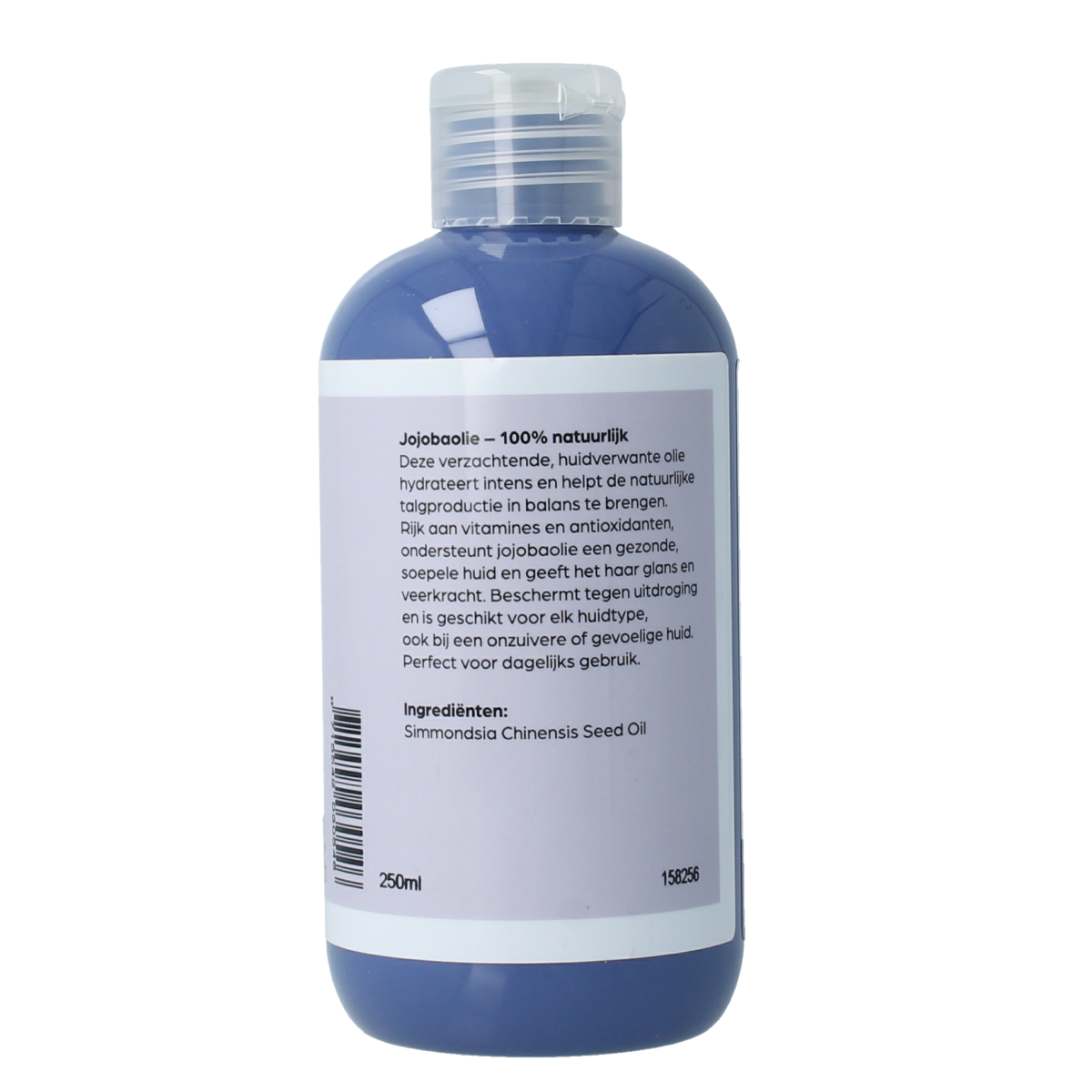 Volatile organic jojoba oil in 250ml bottle, natural body care product, golden liquid for skin hydration and nourishment