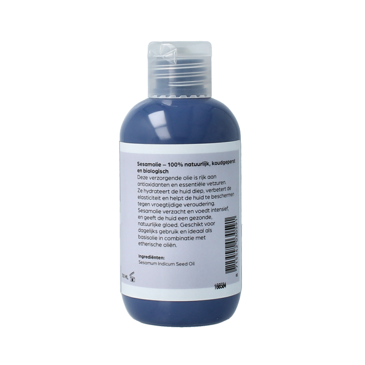 Volatile Sesam koud geperst lichaamsverzorging olie in 100ml fles, golden color, with textured label and dropper cap.