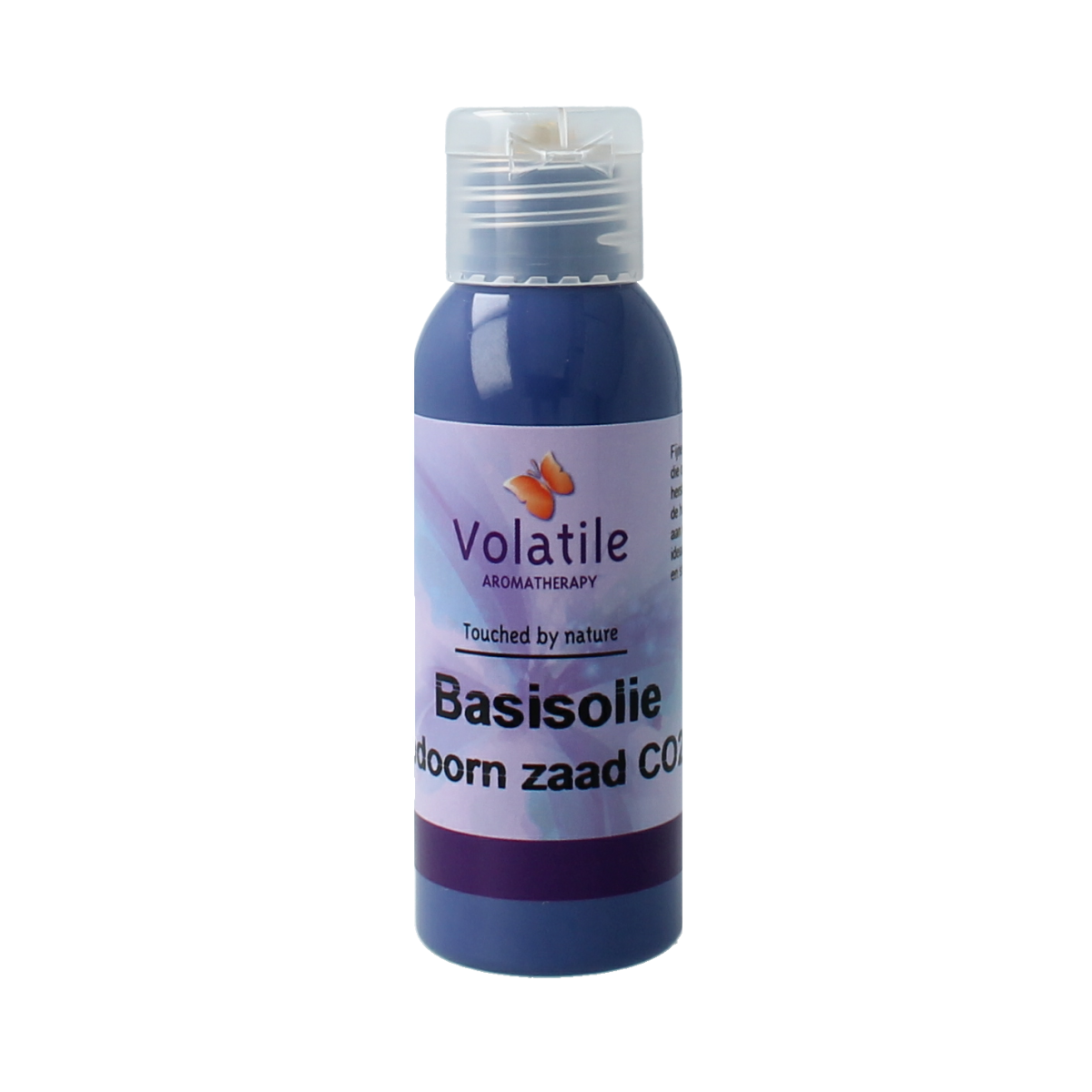 Volatile Duindoorn seed EO in a 50ml bottle, natural essential oil with orange-colored liquid, for aromatherapy and skincare.