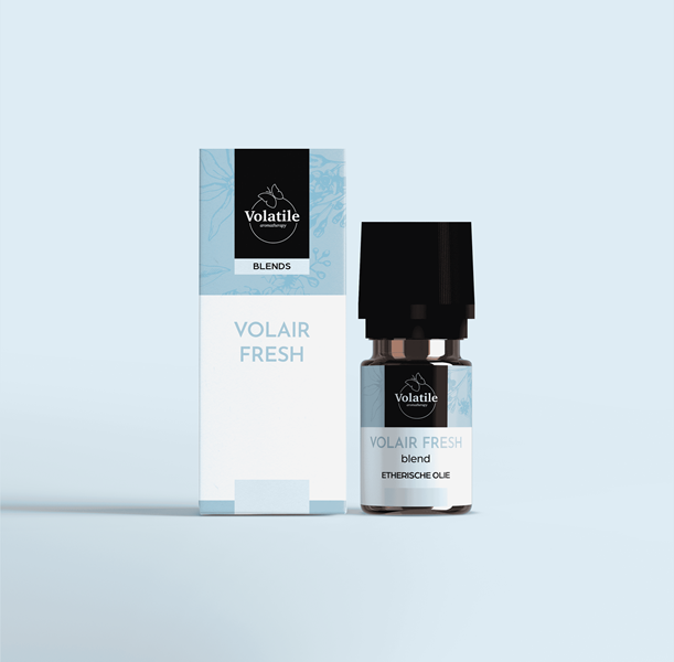 Volatile Volair fresh essential oil bottle, 10ml, with a clear label and cap, showcasing the Volatile brand and product packaging.
