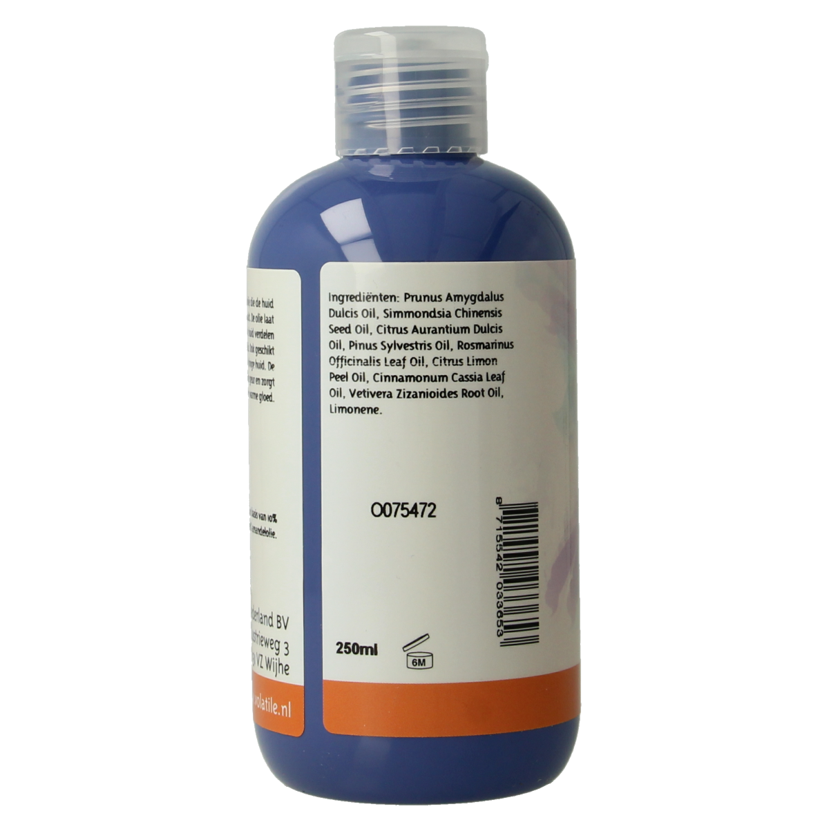 Volatile herfstgloed massageolie in 250ml bottle, natural body care product with warm, autumn-inspired scent and golden liquid.