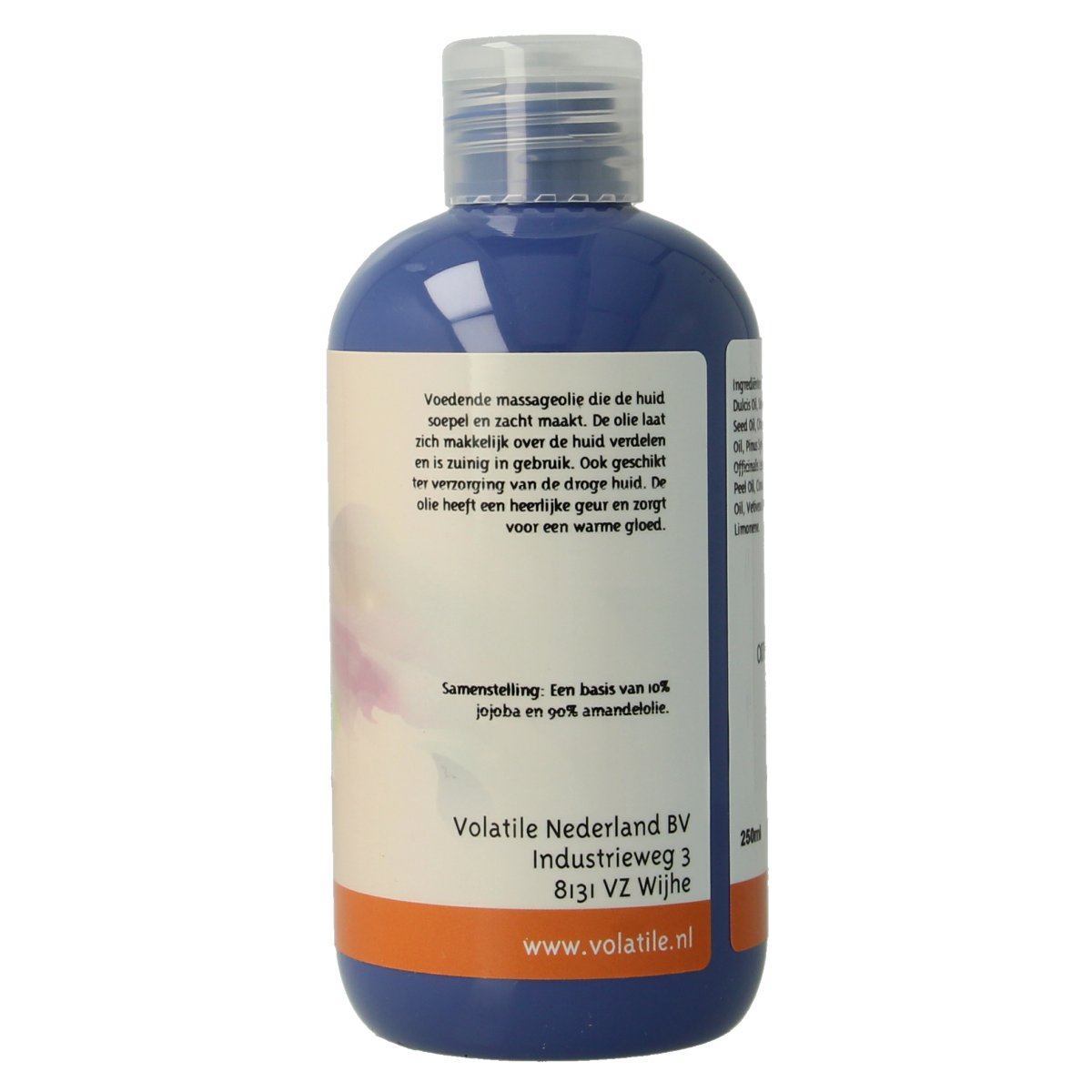 Volatile herfstgloed massageolie in 250ml bottle, body care product with warm autumn-inspired scent.