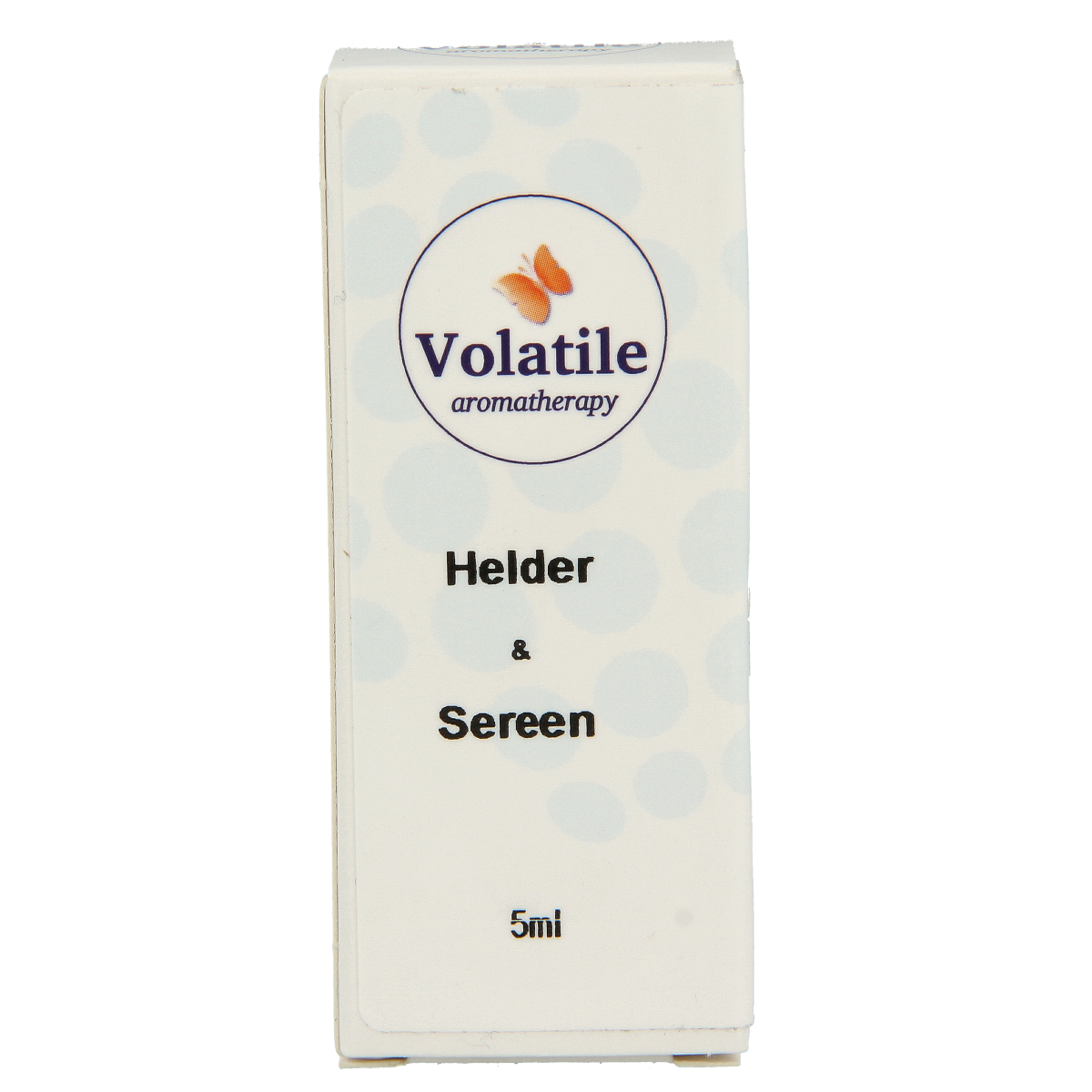 Volatile Helder & Sereen essential oil bottle, 5ml, from Volatile, with a clear glass container and label.