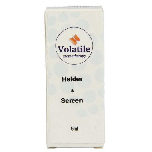 Volatile Helder & Sereen essential oil bottle, 5ml, from Volatile, with a clear glass container and label.