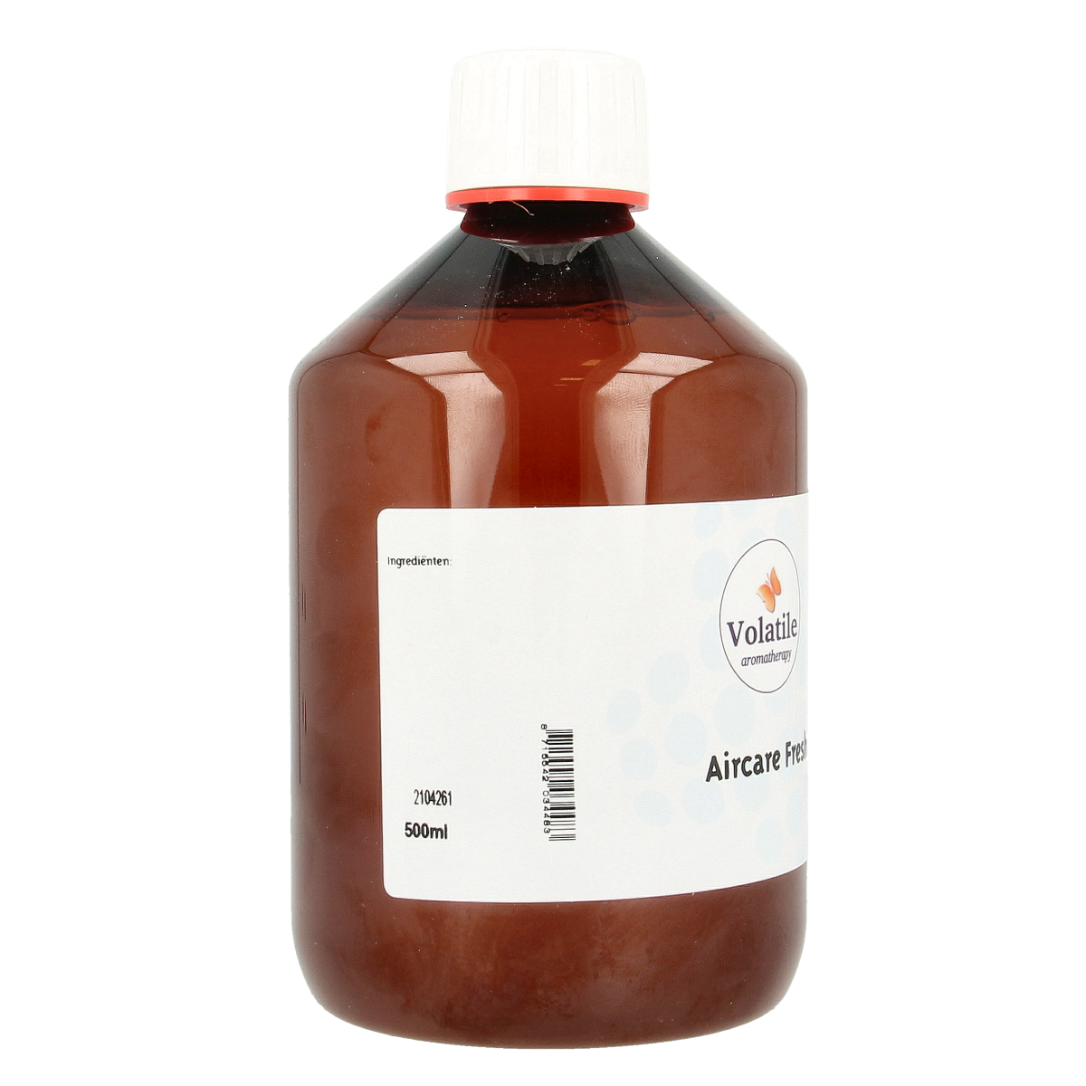 Volatile Aircare Fresh geurverspreider bottle, 500ml, with sleek design and label, for air freshening and aroma dispersion.
