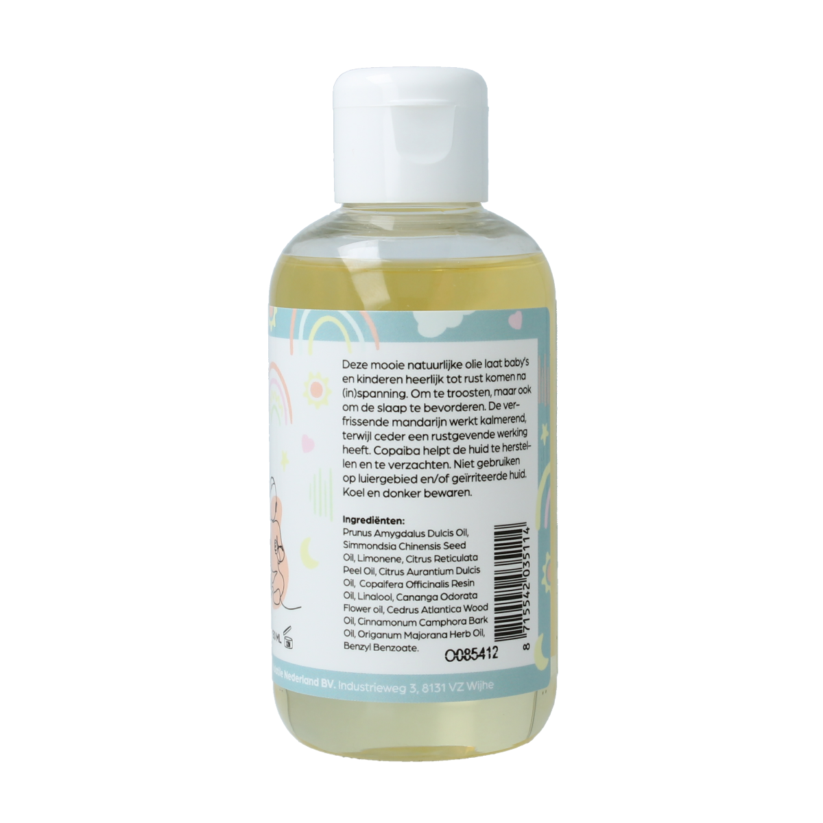Volatile baby sterrenstof massageolie in 150ml bottle, featuring a gentle scent and calming design, ideal for soothing massages.