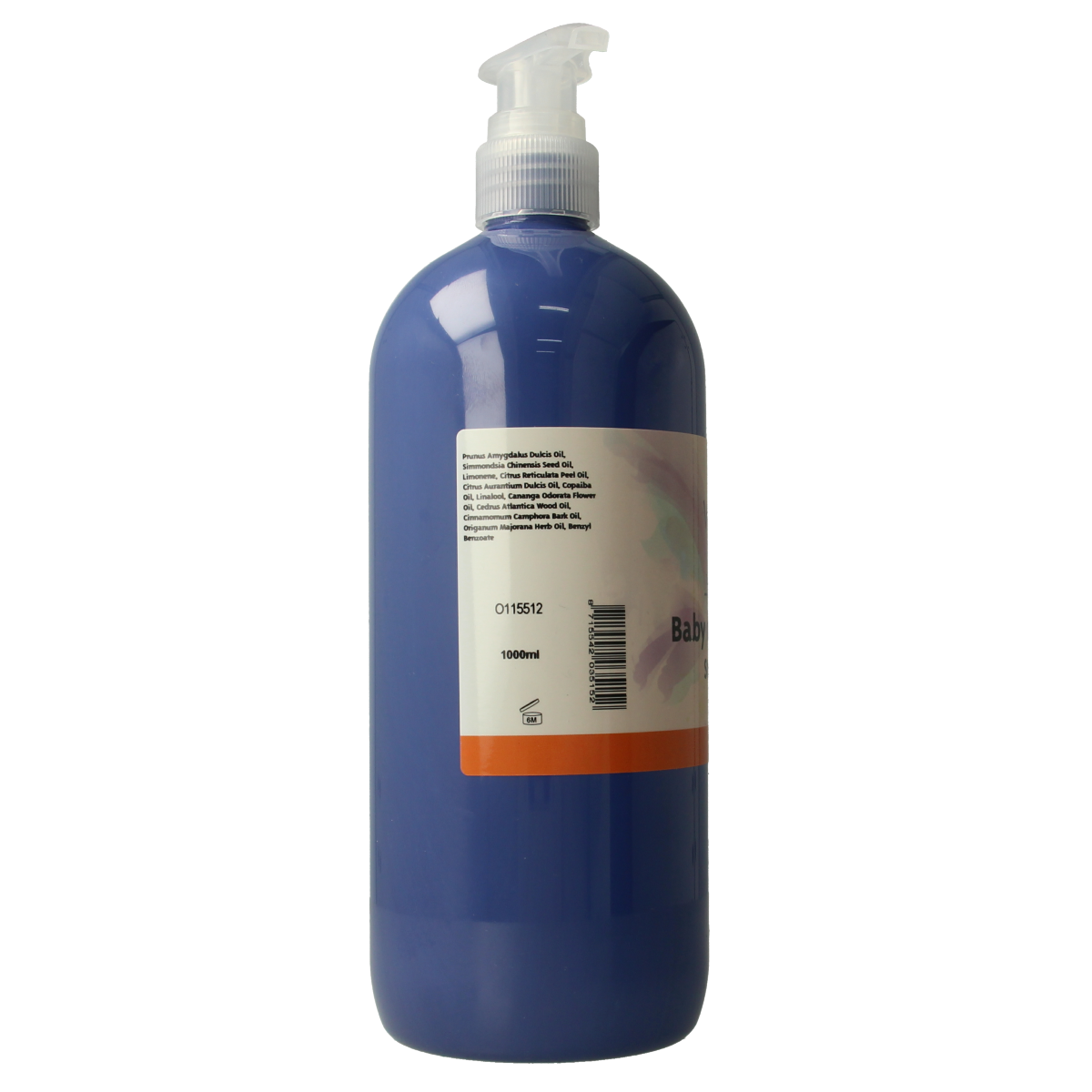 Volatile baby massage oil with star-shaped glitter in a 1-liter bottle, ideal for gentle body care and relaxation.