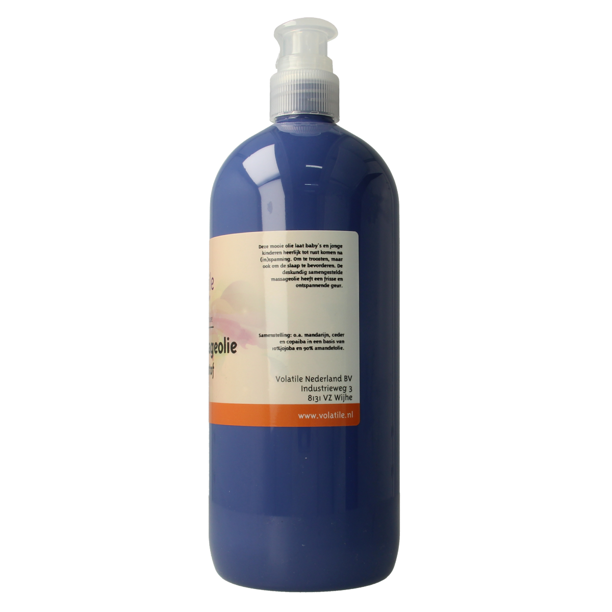 Volatile baby sterrenstof massageolie in 1 liter bottle, soothing body care product with star-shaped design on label