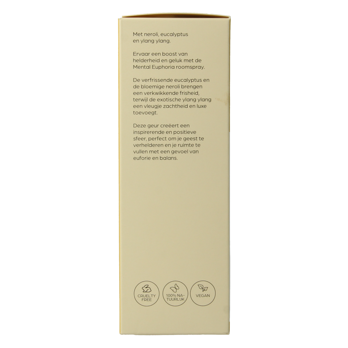 Volatile mental euphoria room spray in 100ml bottle, a geurverspreider designed to enhance mood with refreshing scent.