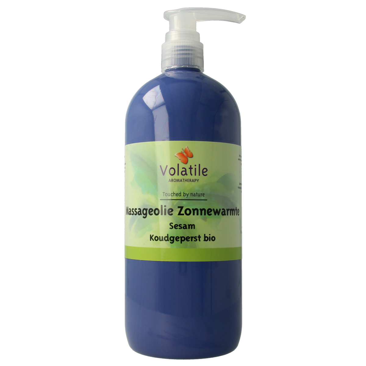 Volatile Sesam Sunwarm Massage Oil in a 1000ml bottle, natural body care product for relaxing massages