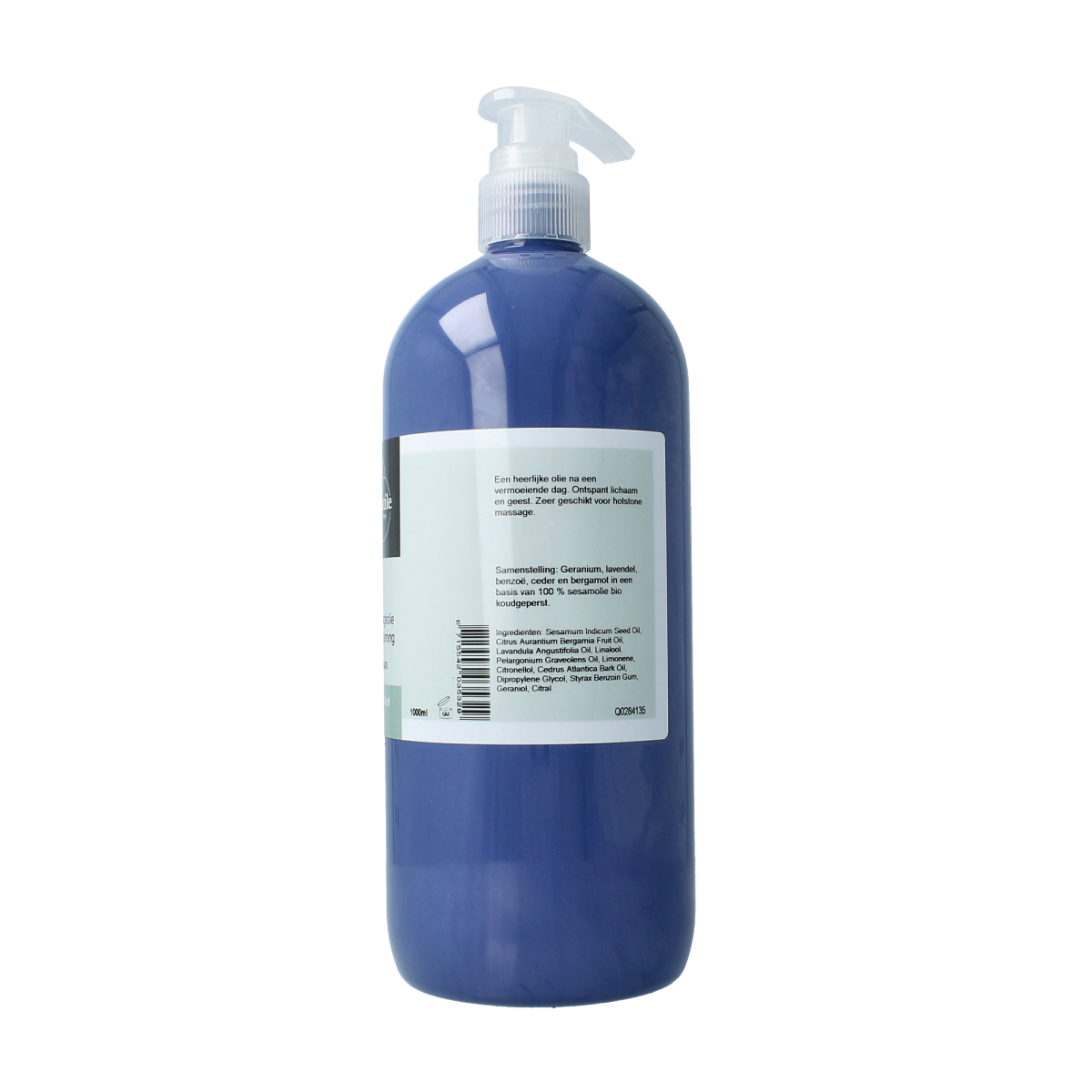 Volatile sesam massageolie voor ontspanning, 1000ml fles, lichaamsverzorging met natuurlijke sesamolie in een open fles