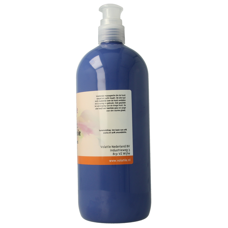 Volatile herfstgloed massageolie in 1 liter bottle, body care product with warm, autumn-inspired scent and smooth texture.