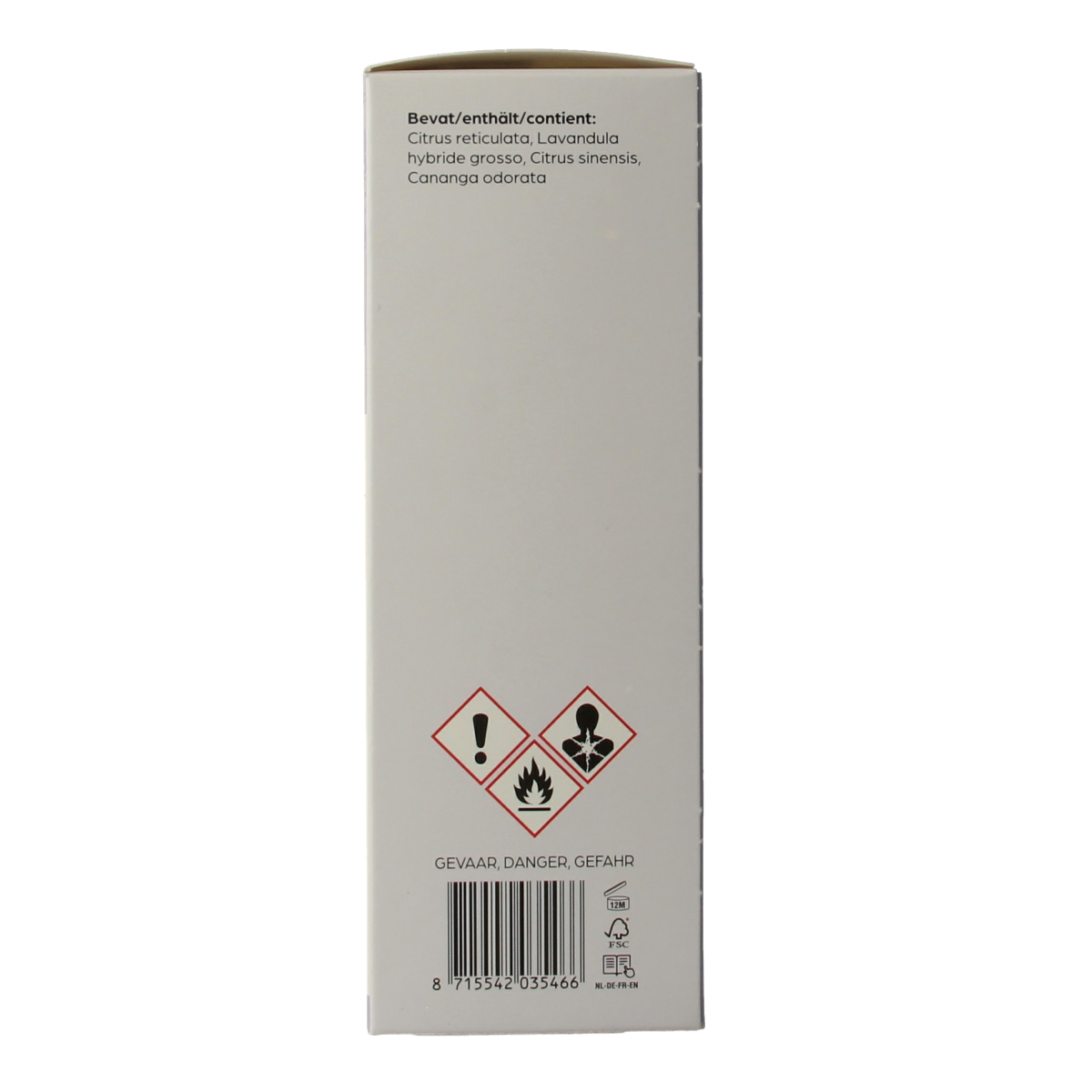 Volatile lavender citrus aromatherapy room spray bottle, 100ml, with a modern label and spray nozzle.