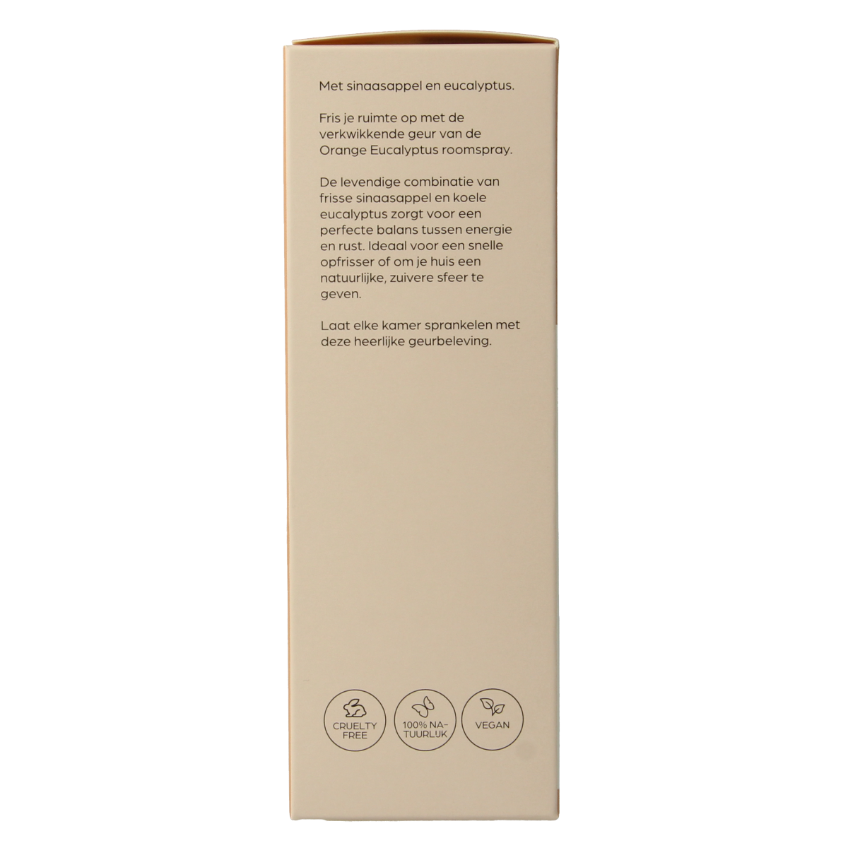 Volatile orange eucalyptus room spray bottle, 100ml, with a white and orange label, designed for freshening indoor spaces.