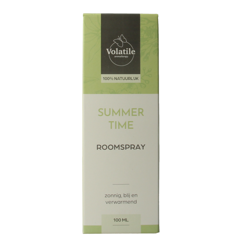Volatile Roomspray Summertime aromatherapy bottle, 100ml, with floral and citrus scent, designed to freshen and invigorate indoor spaces.