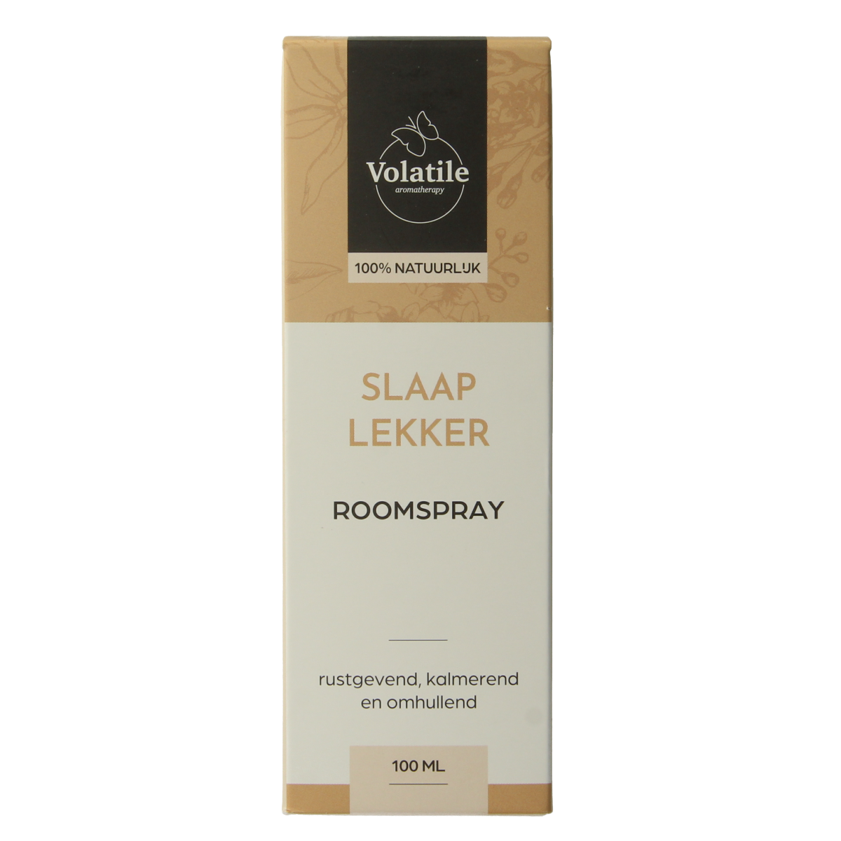 Volatile Roomspray slaap lekker 100ml, a scent diffuser with calming fragrance in a clear spray bottle.