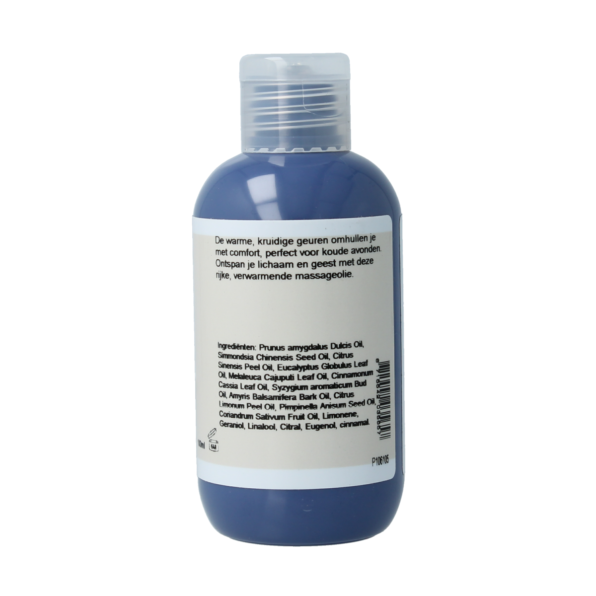 Volatile winteravond massage oil in 100ml bottle, body care product with a calming, warm aroma for relaxation and skin nourishment.