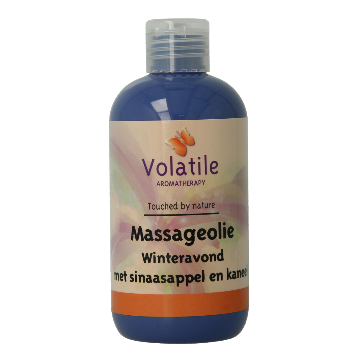 Volatile winter evening massage oil in a 250ml bottle, used for body care and relaxation.