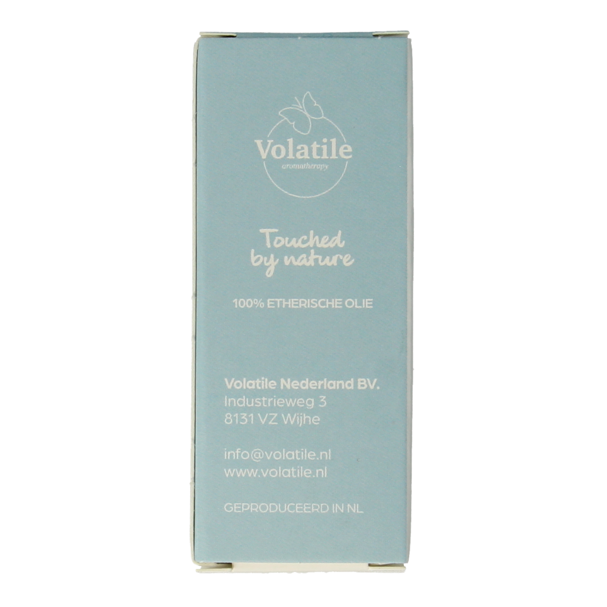 Volatile Winteravond essential oil bottle, 10ml, aromatic etherische oliën in a clear glass container with a black cap.