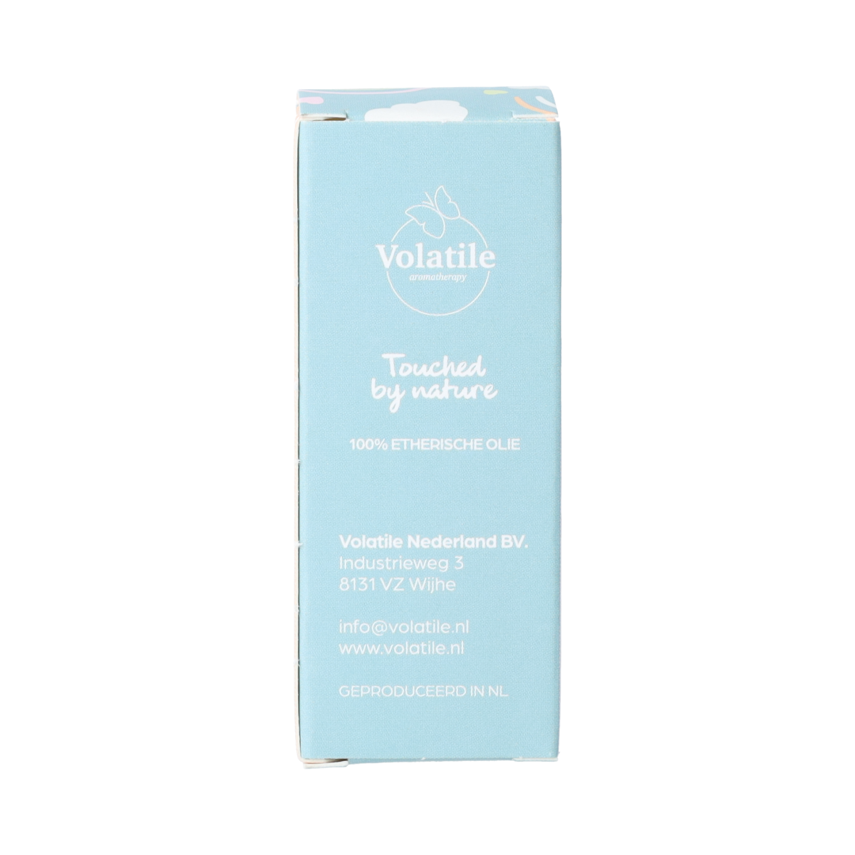Volatile Neusje Vrij 5ml essential oil bottle, clear glass with label, used for aromatherapy and natural wellness.
