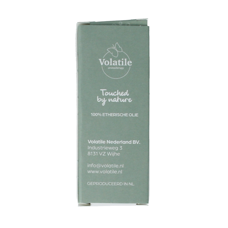 Volatile Yuzu essential oil in a 5ml bottle, featuring a clear container with a yellow-tinted liquid and a white cap.