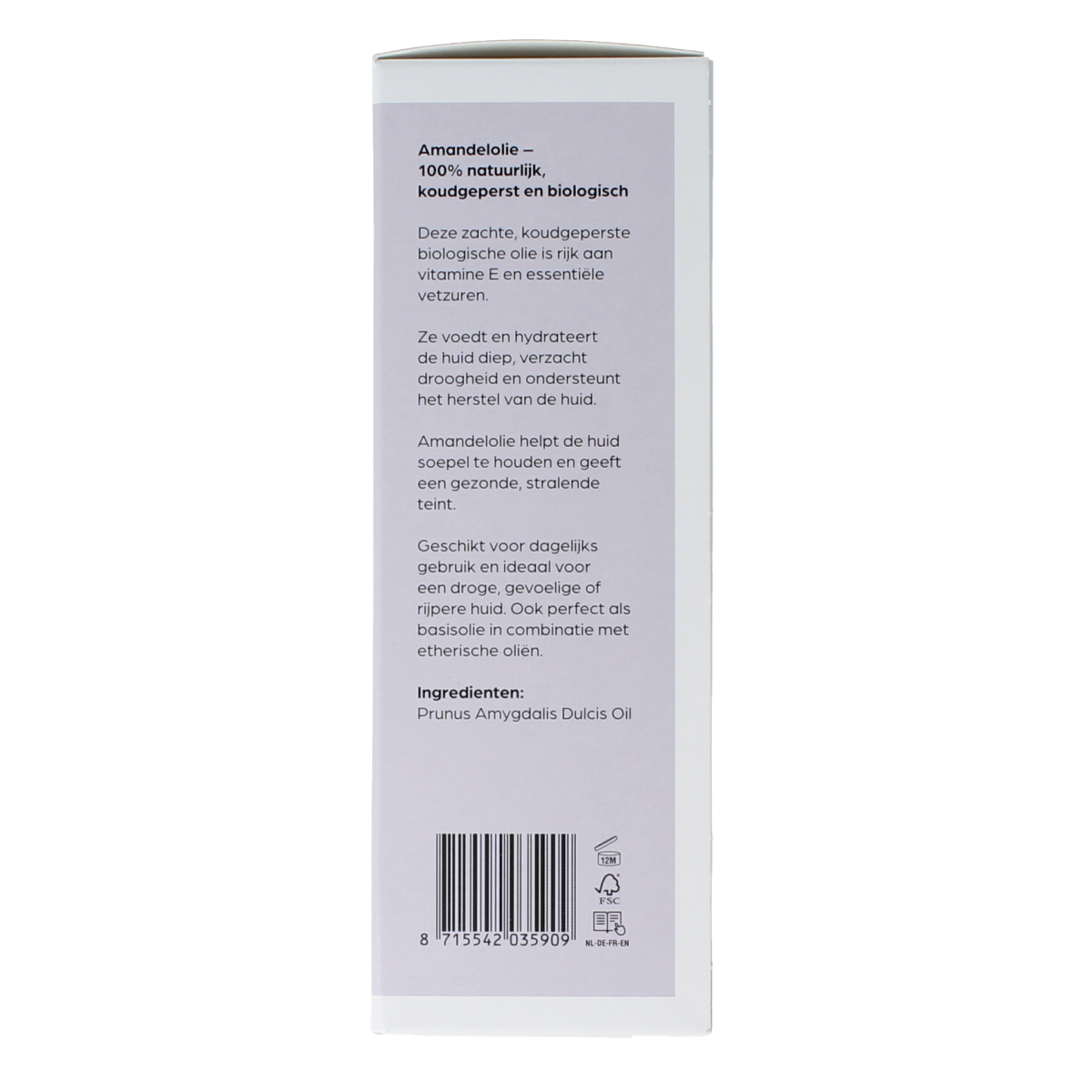 Volatile Amandel koudgeperst basisolie in glazen fles, 100ml, natuurlijke lichaamsverzorging met amandel olie